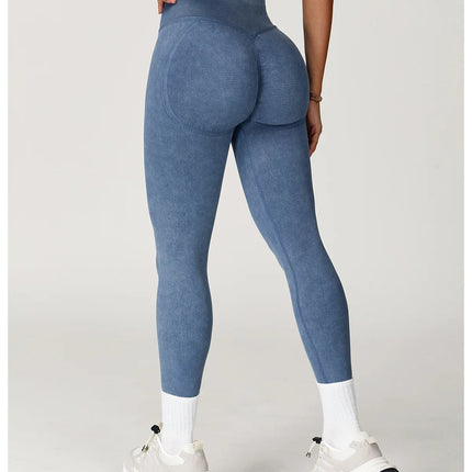 Yoga Pants Impact Leggings Women Seamless Sports Yoga Pant High Waist Ribbed Gym Clothes Fitness Workout Wear Scrunch Bum Tights PlatiNum