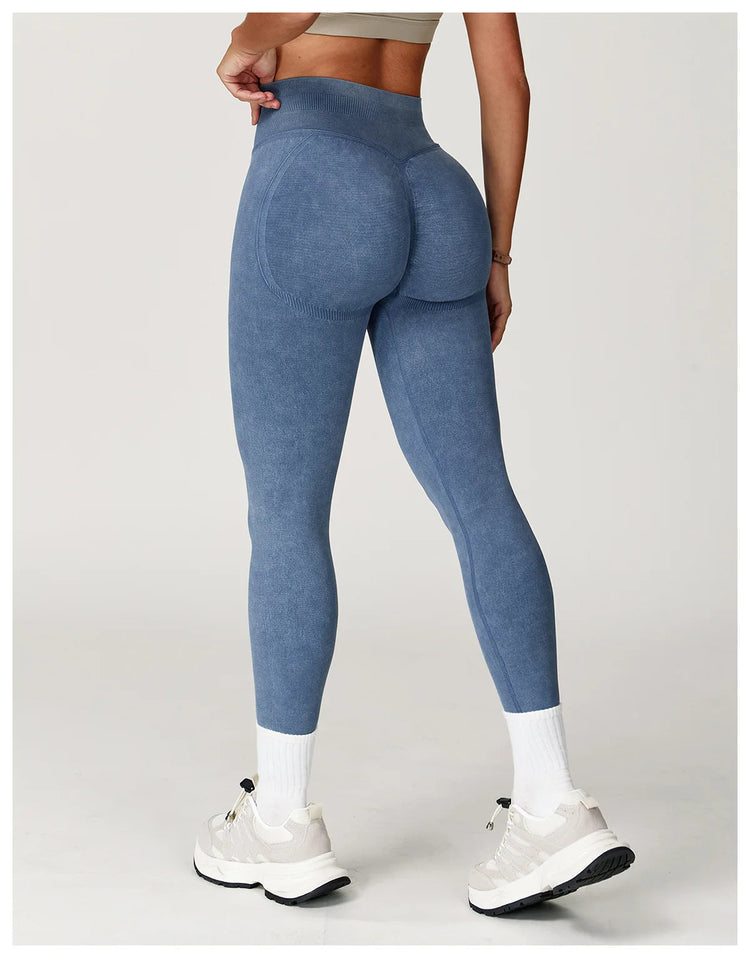Yoga Pants Impact Leggings Women Seamless Sports Yoga Pant High Waist Ribbed Gym Clothes Fitness Workout Wear Scrunch Bum Tights PlatiNum