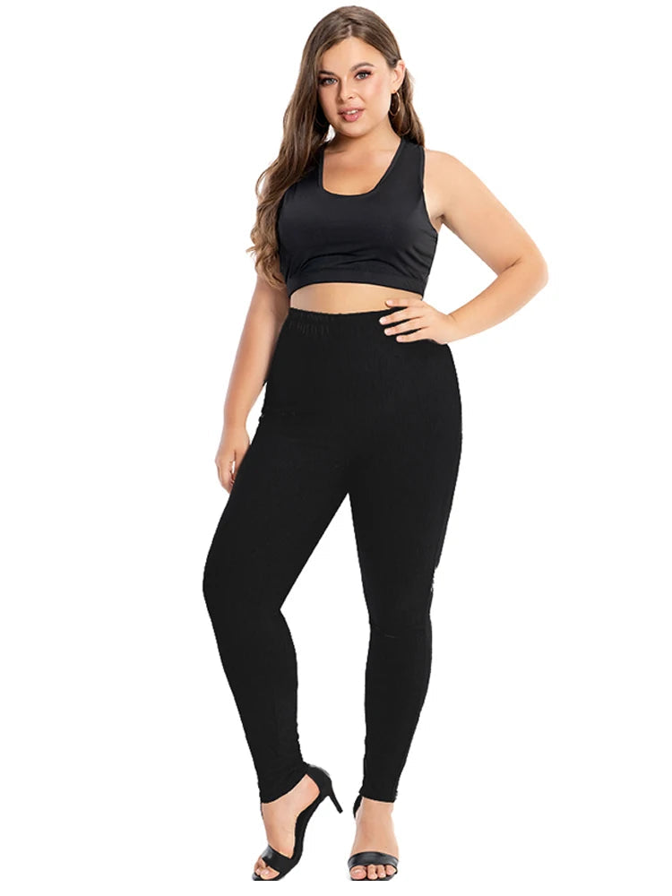Solid Candy Color Leggings For Women 7XL 6XL 5XL Modal Cotton Large Size Ankle Legins Pants Grey Black White Pink Red Purple PlatiNum