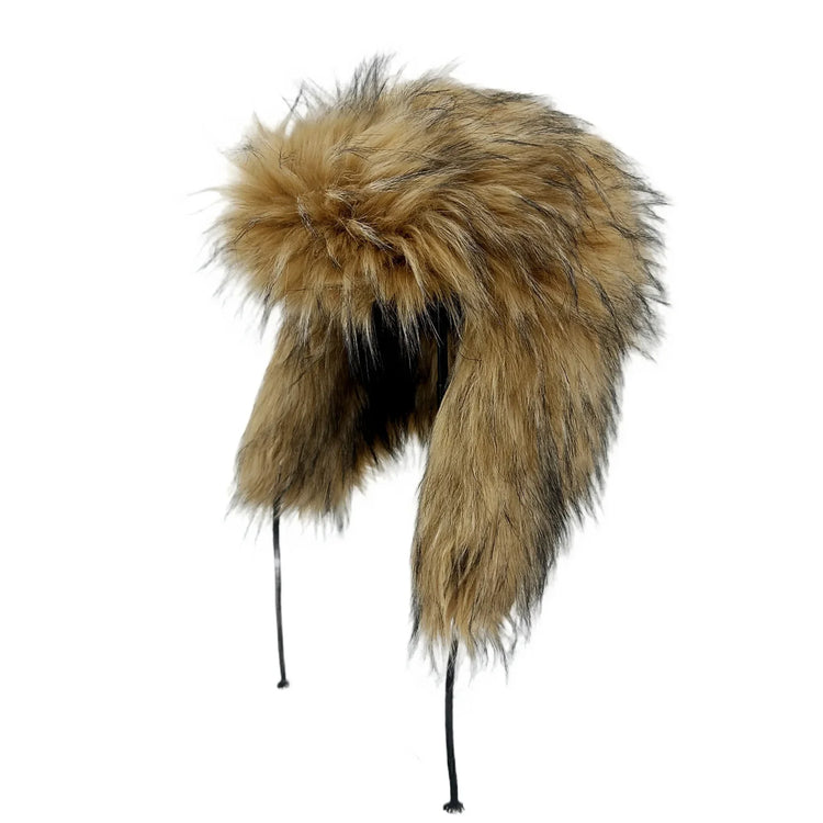 Y2K Fluffy Popular Russian Female Round Earflap Cap Faux Fur Winter Warm Hat For Women Faux Fox Raccoon Fur Beanies Bomber Gorra