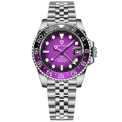 PAGANI DESIGN New GMT Men Watch Top Brand 40mm Mechanical Watch Sapphire Glass 100M Waterproof Automatic Wristwatch Reloj Hombre