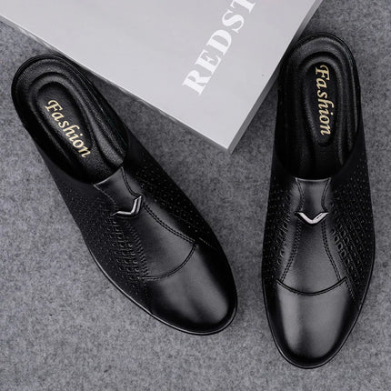 2024 Adulto Estate Mezza Trascinare Piselli In Pelle Mens Scarpe Da Guida Penny Mocassini da Uomo Mocassini Uomo Muli Tenis Masculino Bianco