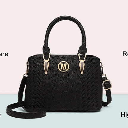Borsa da donna Miss Lulu, borsa con manico medio modello litchi, borsa a tracolla elegante in maglia di alta qualità