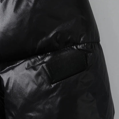 2024 Winter Warm Jacket Men's Trendy Brand Black Gold Bright Waterproof Warm Parka Short Women's Casual Down Cotton Padded Coat