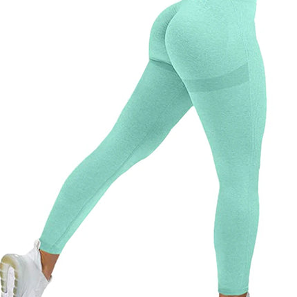 Leggings Sportivi Senza Cuciture da Donna a Vita Alta Push-Up Sexy Leggings da Palestra alla Moda Neri