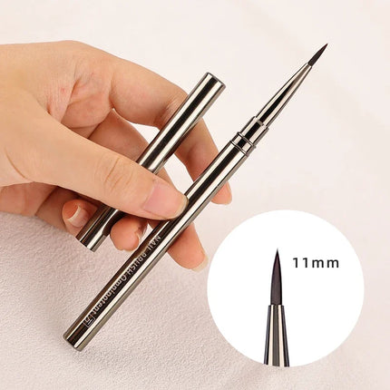 1/12Pcs Simple Nail Enhancement Brush Metal Handle Painting Drawing Flower Pen Edge Hook Uv Gel Nail Brush Nail Art Tools New