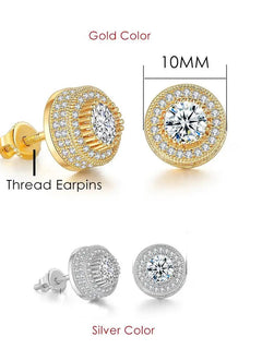 Rock Hip Hop ghiacciato orecchino a perno per uomo uomo Set completo zircone oro Piercing accessori per l'orecchio Punk Hippie Trend gioielli Dropship