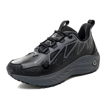 ONEMIX Scarpe da trail running da uomo Scarpe da ginnastica in pelle antiscivolo indossabili Supporto stabile Scarpe sportive fuoristrada Scarpe da ginnastica da passeggio all'aperto PlatiNum