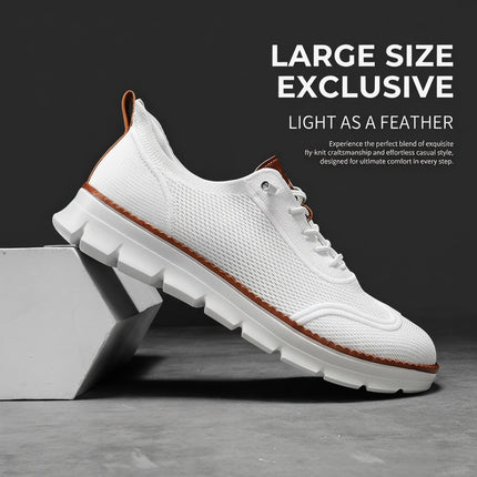 Scarpe casual estive da uomo a punta larga, taglie grandi, con suola morbida e funzione antiscivolo, traspiranti in tessuto Fly-Weave