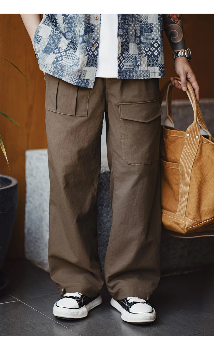 Maden P37 British Army Military Style Cargo Pants Mens Heavyweight Straight Multi Pocket Tactical Trousers Vintage Casual Autumn