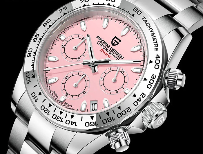 PAGANI DESIGN Nuovo orologio da polso al quarzo da uomo con lunetta in acciaio inossidabile, cronografo di lusso con vetro zaffiro VK63, orologio da uomo reloj hombre platinumshop
