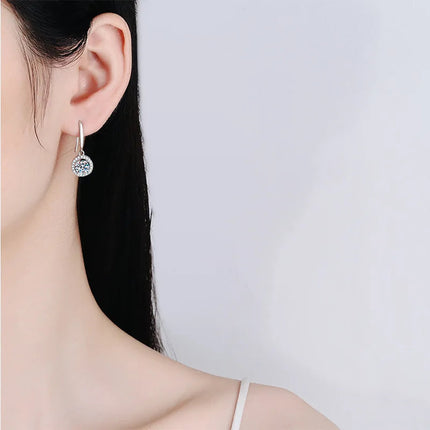 New 925 Sterling Silver Earrings Moissanite for Women Exquisite Luxury Wedding Engagement Jewelry Fashion Gift High Quality PlatiNum