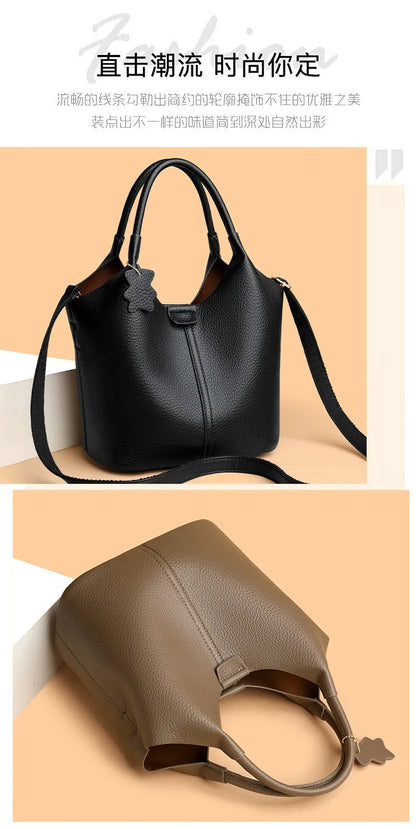 2025 French Women's Handbag PU Leather Shoulder Bag Casual Versatile Tote Bag Soft Leather Stylish Crossbody Bag For Women