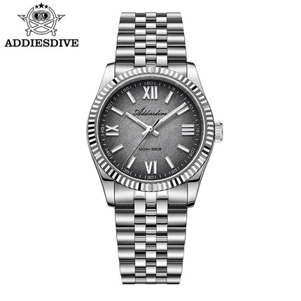 ADDIESDIVE New 36mm Watch for Men AD2512 Luxury Sapphire VH31 Quartz Wristwatch 100m Waterproof Stainless Steel Luminous Watches