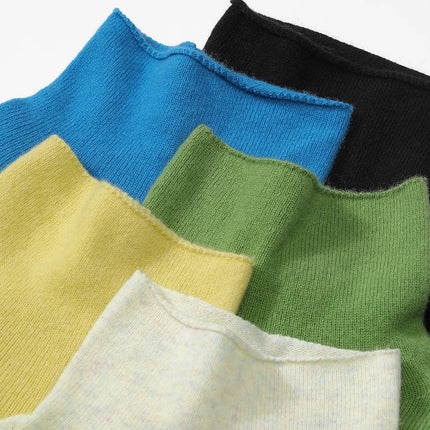 ELF SACK 2025 Winter New Solid Color Turtleneck Sweater Women, Romantic Cottagecore Fitted Long Sleeve Wool Blend Pullover PlatiNum