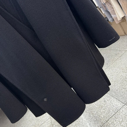 Scarf Collar 100%Wool Coat Women, Korean Fashion Elegant Outerwear, Loose Autumn Winter Jacket