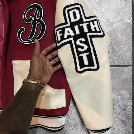 American New Fashion Oversize Letter Embroidery Flocking Baggy Couple Baseball Uniform Jacket Y2K Punk Gothic Casual Jacket Top