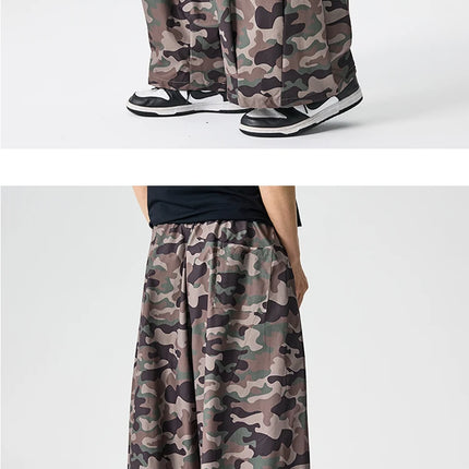 Pantaloni cargo mimetici uomo pantaloni Harem casual oversize da strada uomo pantaloni larghi Harajuku per sport all'aria aperta pantaloni a gamba larga da uomo streetwear