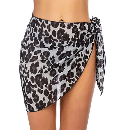 Costumi da bagno da donna sarong corti copricostume da spiaggia Bikini avvolgente gonna corta trasparente sciarpa in Chiffon coprispalle per costumi da bagno platinumshop