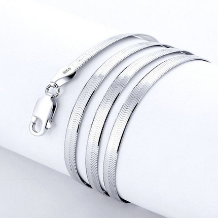 Silver Color 4MM Chain Necklace for Women Luxury Couple Fine Jewelry Blade Chain Wedding Gift Choker Clavicle PlatiNum