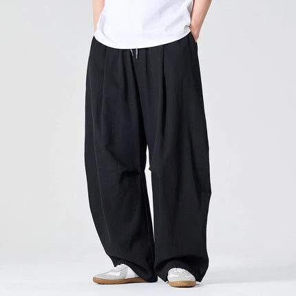 Pantaloni Casual da Uomo Primaverili in Offerta, a Vita Alta, Comodi, Stile Semplice, Tinta Unita, Vestibilità Larga, in Cotone, Gamba Dritta