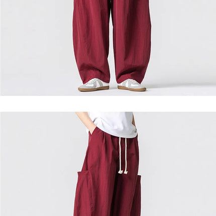 Pantaloni Estivi Leggeri da Uomo e Donna, Streetwear con Coulisse, Stile Y2K, Cargo, Tinta Unita, Gamba Larga, Taglie Forti fino alla 5XL