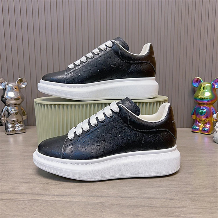 Men Genuine Leather Platform Causal Sneakers Moccasins for Man Black Luxury Brand Designer Loafers High Quality Footwear Shoes