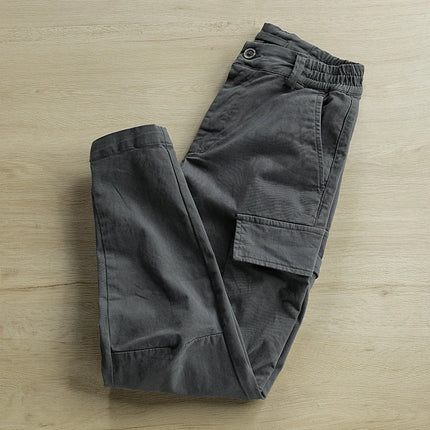 Outdoor Casual Men's Multi Pockets Cargo Pants 2025 Spring Fall Daily Fashionable Men Trousers Streetwear Mens Solid Color Pants