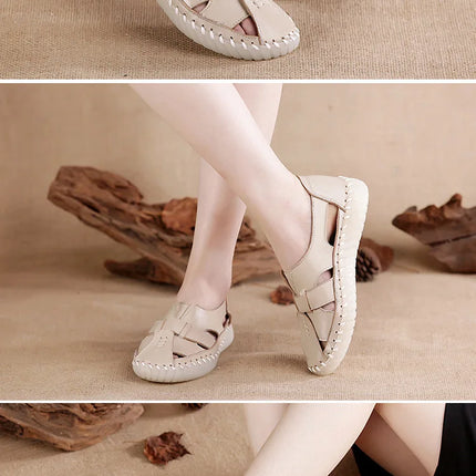 Sandales Femme - Nouveau Design 2026 - Sandales en Cuir de Vachette de Première Qualité