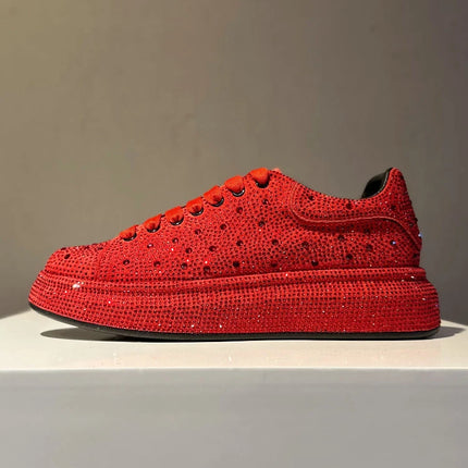 Luxury New Men Rhinestone Lace Up All Match Brand Shoes Causal Flats Loafers Sports Walking Sneakers Zapatos Hombre Vest