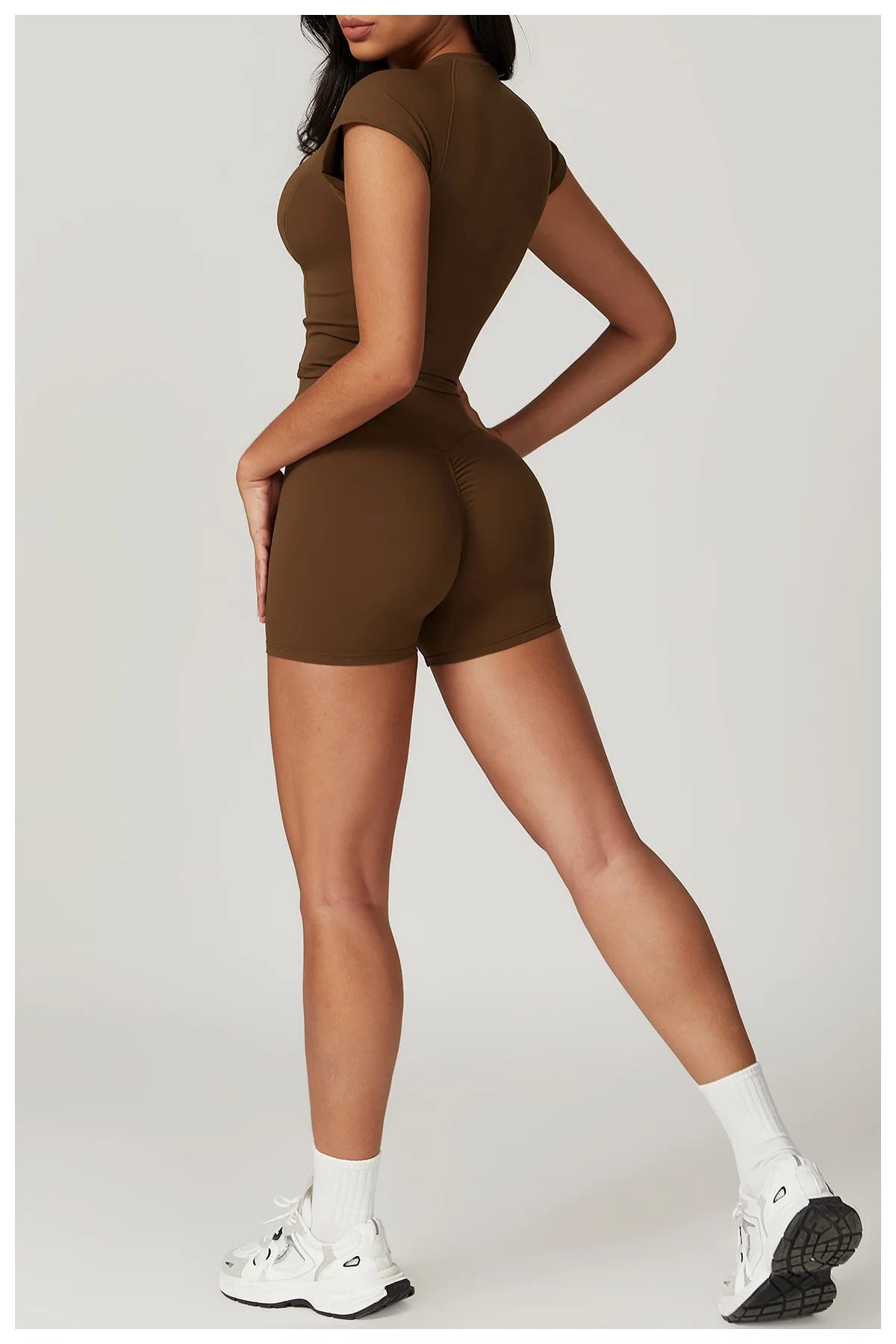 2 Pieces Yoga Set Gym Clothes Sportswear Yoga Suits For Women Fitness Short Sleeve Crop Top Tracksuits Sports Bra Gym Leggings