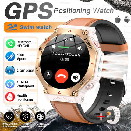T-Rex 3 Grado Ultra Militare GPS Astuto Della Vigilanza 10ATM Bussola Impermeabile Altimetro Barometrico AMOLED Uomini HD Chiamata Sport Smartwatch platinumshop