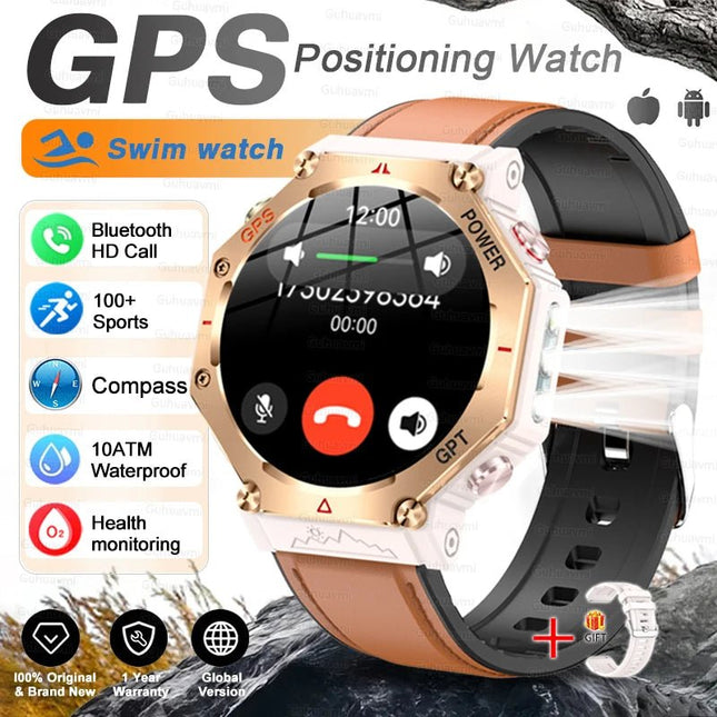 T-Rex 3 Grado Ultra Militare GPS Astuto Della Vigilanza 10ATM Bussola Impermeabile Altimetro Barometrico AMOLED Uomini HD Chiamata Sport Smartwatch platinumshop