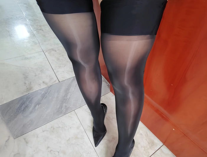 Bas de contention JK haute densité pour femme, coupe large côtelée, bas élastiques sculptants pour les jambes, bas longs brillants effet huile pour chevaux, pour fêtes cosplay