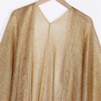 Abito copricostume da spiaggia lavorato a maglia trasparente con nappe sexy con frange Tunica in rete lucida per costumi da bagno da donna Abito da spiaggia leggero con copertura in rete platinumshop