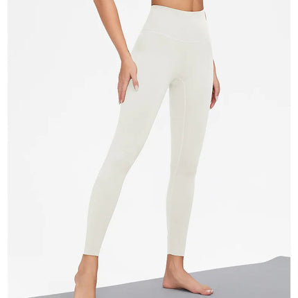 AL Women's High-Waist Airlift Yoga Leggings - Solid Color Tight Workout Pants for Pilates, Exercise & Street Style PlatiNum