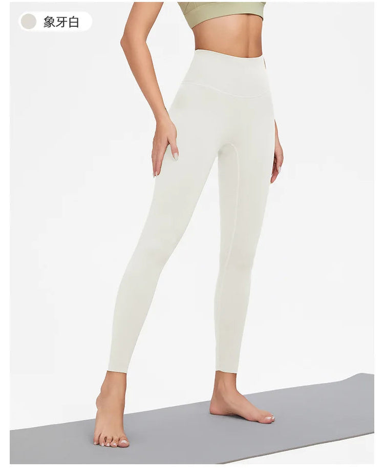 AL Women's High-Waist Airlift Yoga Leggings - Solid Color Tight Workout Pants for Pilates, Exercise & Street Style PlatiNum