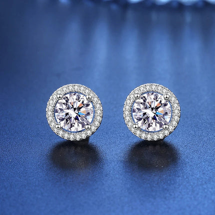 D VVS1 Pass Diamond Tester Moissanite Stud Earrings For Women 100% Real 925 Sterling Silver 2 GRA Certificates Moissanita PlatiNum