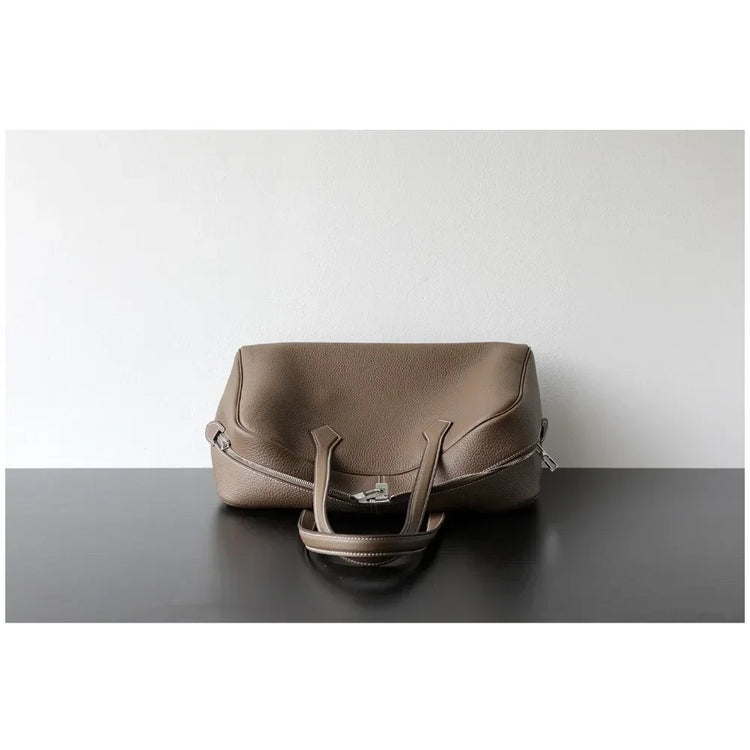 Borsa da donna in pelle di vacchetta di alta qualità, semplice borsa a tracolla di grande capacità, borsa a spalla.