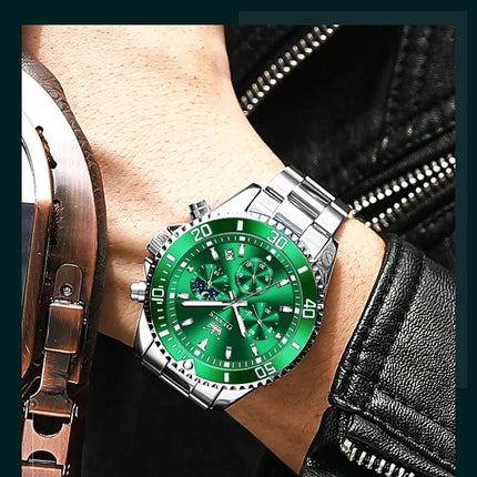 OLEVS Men's Classic Watches with Date Waterproof Luminous Luxury Big Dial Men's Wrist Dress Stainless Steel Men Watch