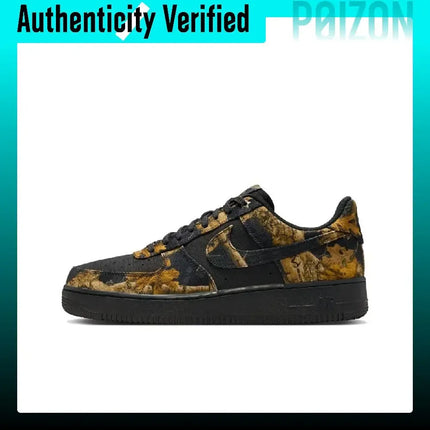 Nike Air Force 1 Fabric Cushioning Low-top Skateboard Shoes Men's Black Brown IH1221-001