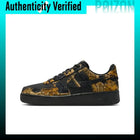 Nike Air Force 1 Fabric Cushioning Low-top Skateboard Shoes Men's Black Brown IH1221-001