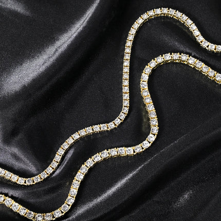 Classical 4MM Tennis Chain Iced Out Bracelet Necklace Men Fashion Hip Hop Jewelry Women 8/16/18/20/24inch Choker Punk Party Gift PlatiNum