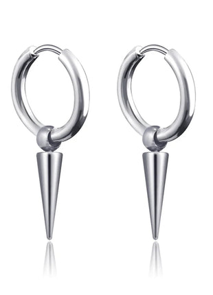 Long Hanging Crosses Leaves Pendants Hoops Woman Earrings Man Vintage Stainless steel Hip Hop Ear Piercing Jewelry Accessories PlatiNum