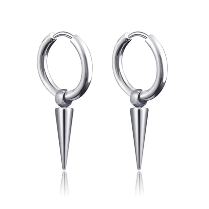 Long Hanging Crosses Leaves Pendants Hoops Woman Earrings Man Vintage Stainless steel Hip Hop Ear Piercing Jewelry Accessories PlatiNum