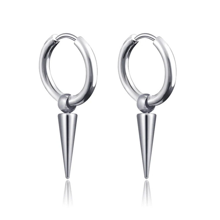 Long Hanging Crosses Leaves Pendants Hoops Woman Earrings Man Vintage Stainless steel Hip Hop Ear Piercing Jewelry Accessories PlatiNum