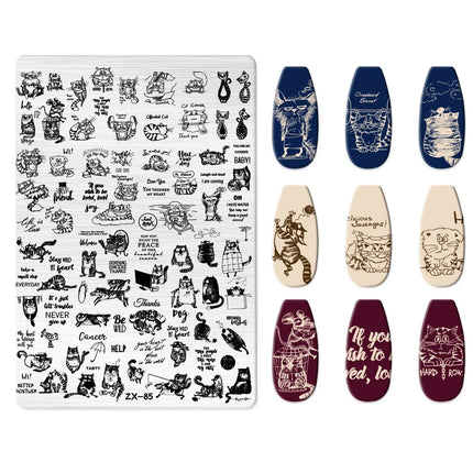 Flowers Love Nail Stamping Newspaper Splice Theme Irregular Stamping Plates Letter Nail Art Printing Stencil Tool Big Size Tools