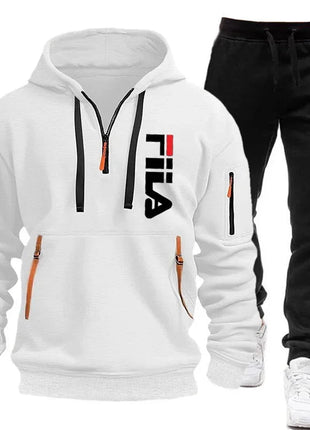 Autumn and winter hot selling men's hooded sweatshirt+casual pants two-piece outdoor multi pocket pullover and sports pants set PlatiNum
