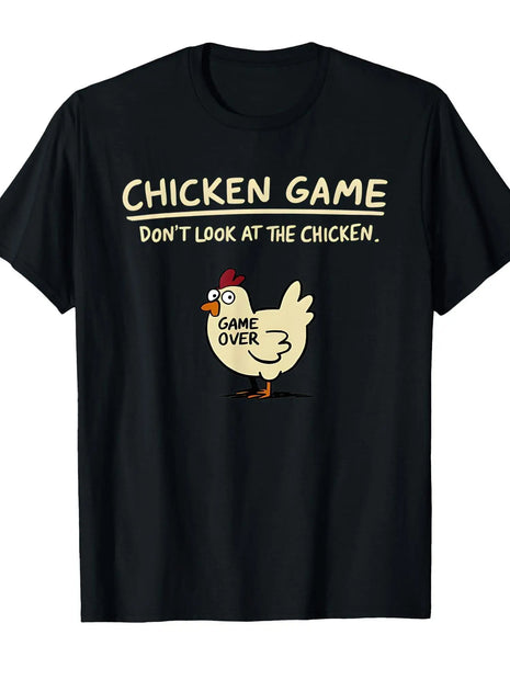 T-shirt Don't Look Chicken Fun | décontracté et confortable, Convient aux quatre saisons, manches courtes