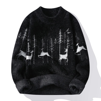 Winter new style Men's Sweater Long sleeve Letter Pattern Men Fashion Sweaters Thicken Warm Wool Pullovers Sweater